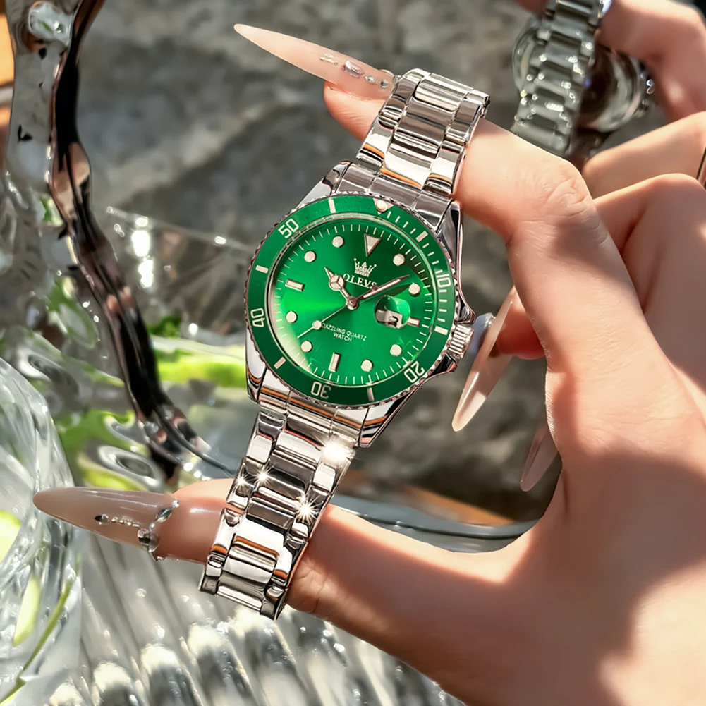 OLEVS 5885 Original Quartz Watch Women Fashion Rotating Dial Stainless Steel Strap Waterproof Casual Ladies' Watch - Image 10