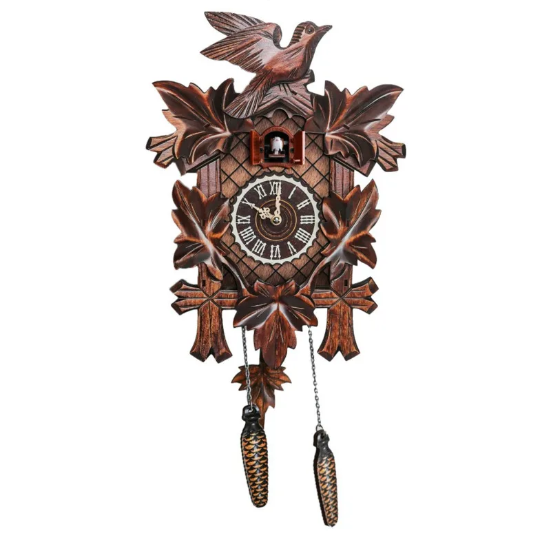 Cuckoo Clock Wall Hanging Mechanical Hourly Chime Vintage Style Living Room Bedroom Home Wall Clock Wooden Wallclock Gift - Image 3