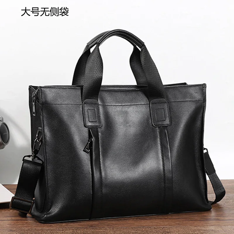 NZPJ Business Leather Men's Handbag Top Layer Cowhide Briefcase Casual One Shoulder Messenger Bag Suitable for 14 Inch Laptop - Image 9