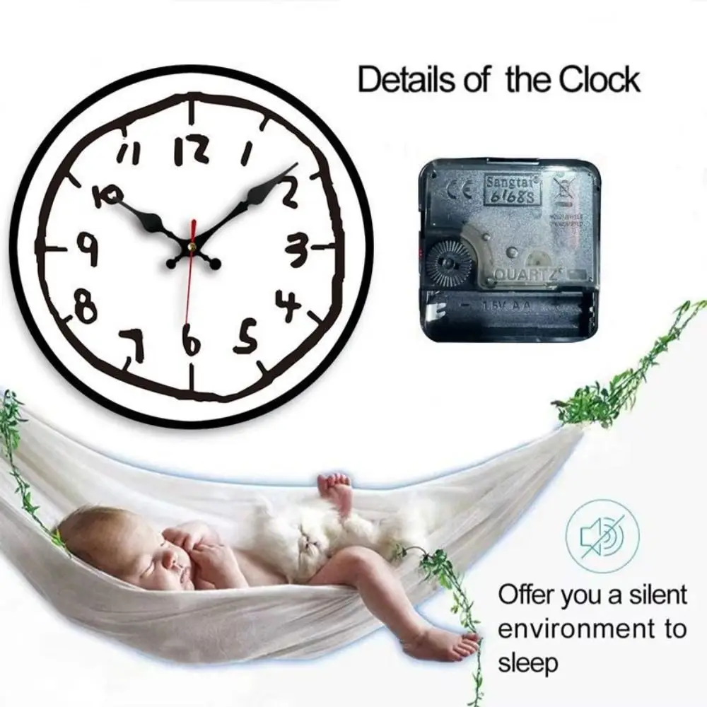 30cm Size Digital Wall Clock Cartoon Design Special Design Silent Wall Clock Round Shape Silent Mechanism Hanging Wall Clock - Image 2