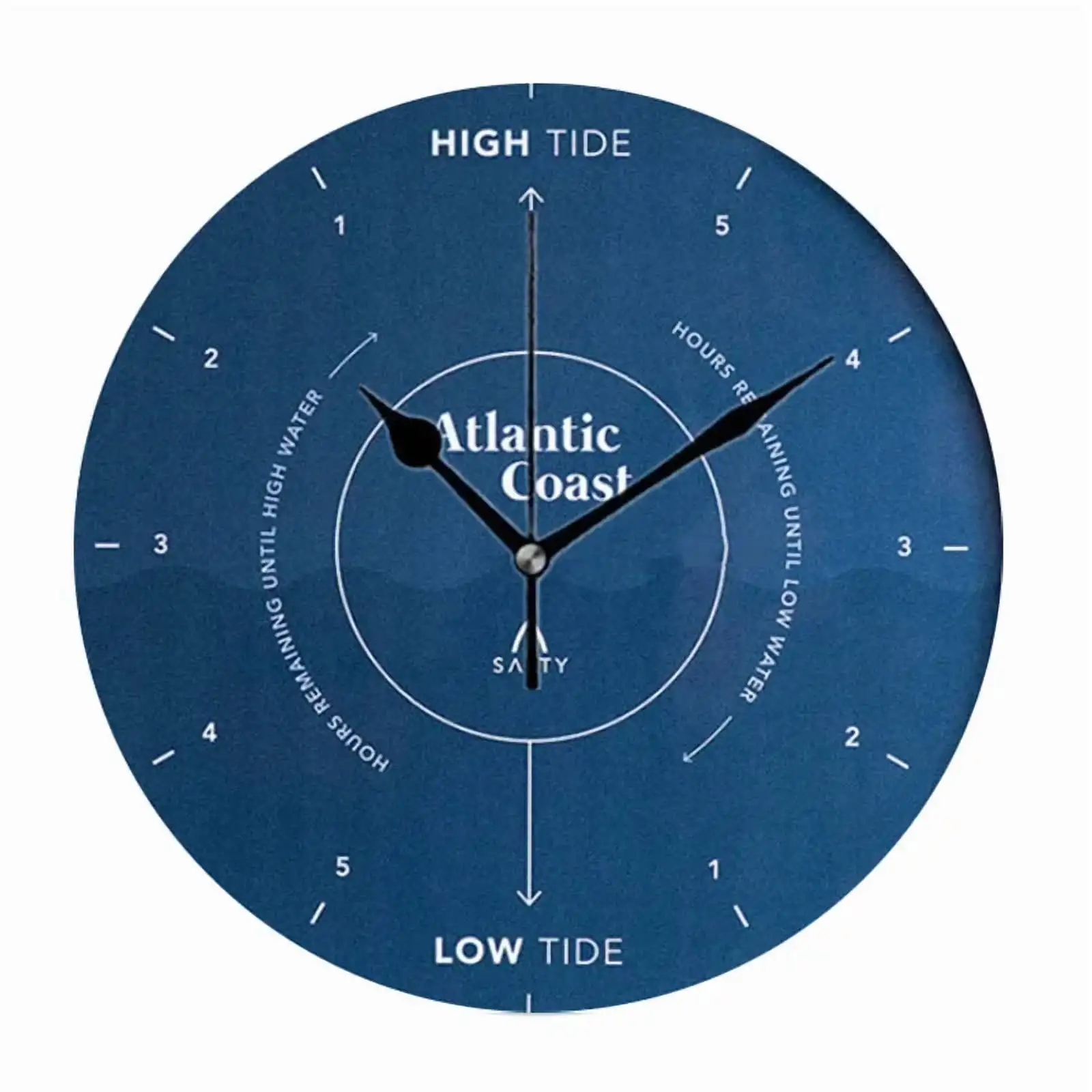 Rustic Beach Ocean Tide Time Wall Clocks Round Large Coastal Nautical Tide Wall Watch Bedroom Home Decor 10in - Image 3