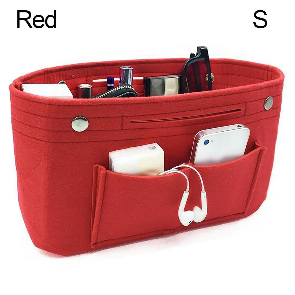 Women's Organizer Handbag Insert Bag Felt Travel Bag Insert Liner Purse Organiser Pouch - Image 13