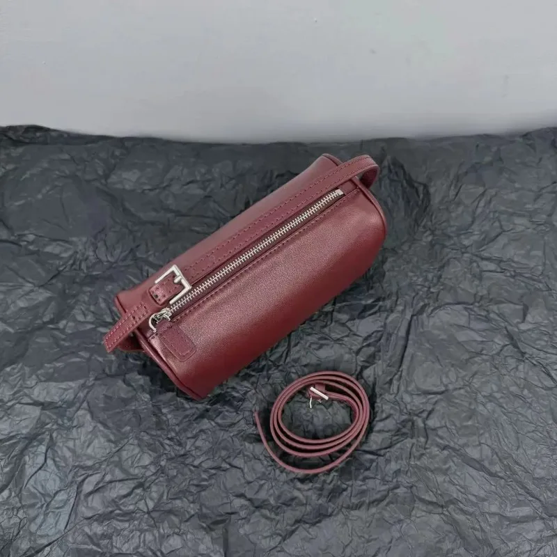 2025 New Luxury 90s Pen Holder Bag Genuine Soft Cowhide & Suede Mini Crossbody Bag Hand-Carry Vintage Shoulder Purse for Women - Image 13