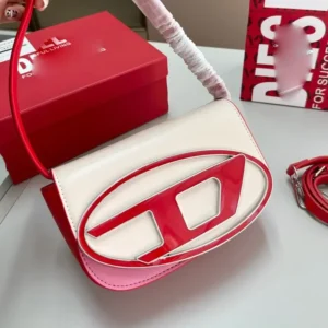 Gift Box Set White Pink Two-Tone Mini Shoulder Bag Red Oval D Logo Matching Crossbody Strap Y2K Women Purse
